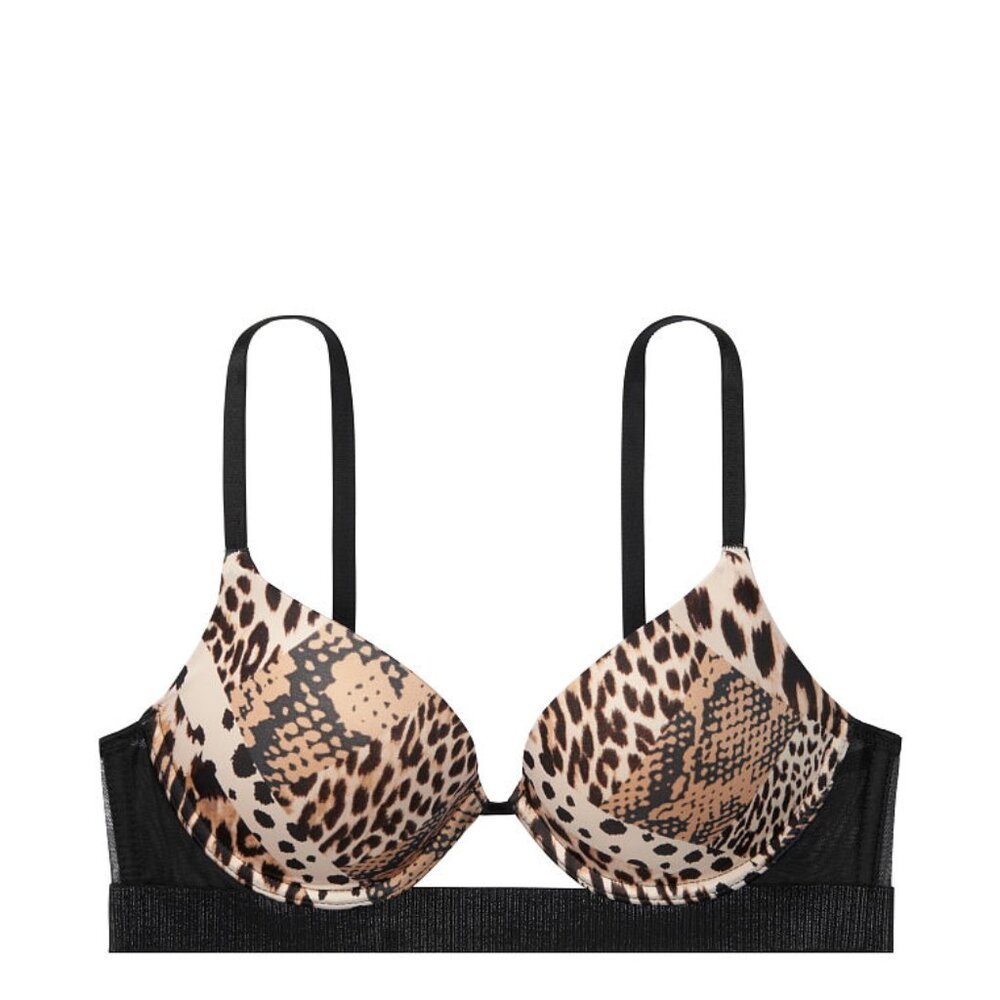 Victoria's Secret  animal print leopard black band push up bra 36D